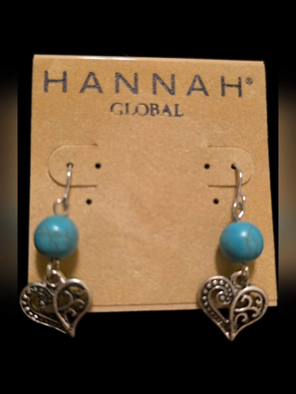 Silvertone Heart Drop Earrings
